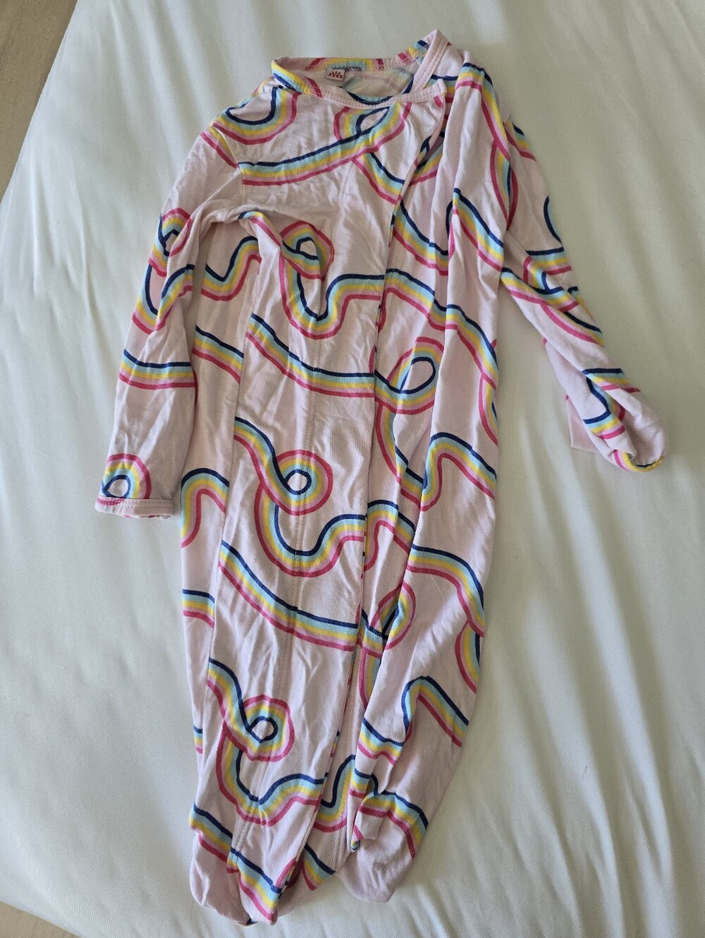 Magnetic Me Pink Rainbow-Stripe One-Piece Pajamas